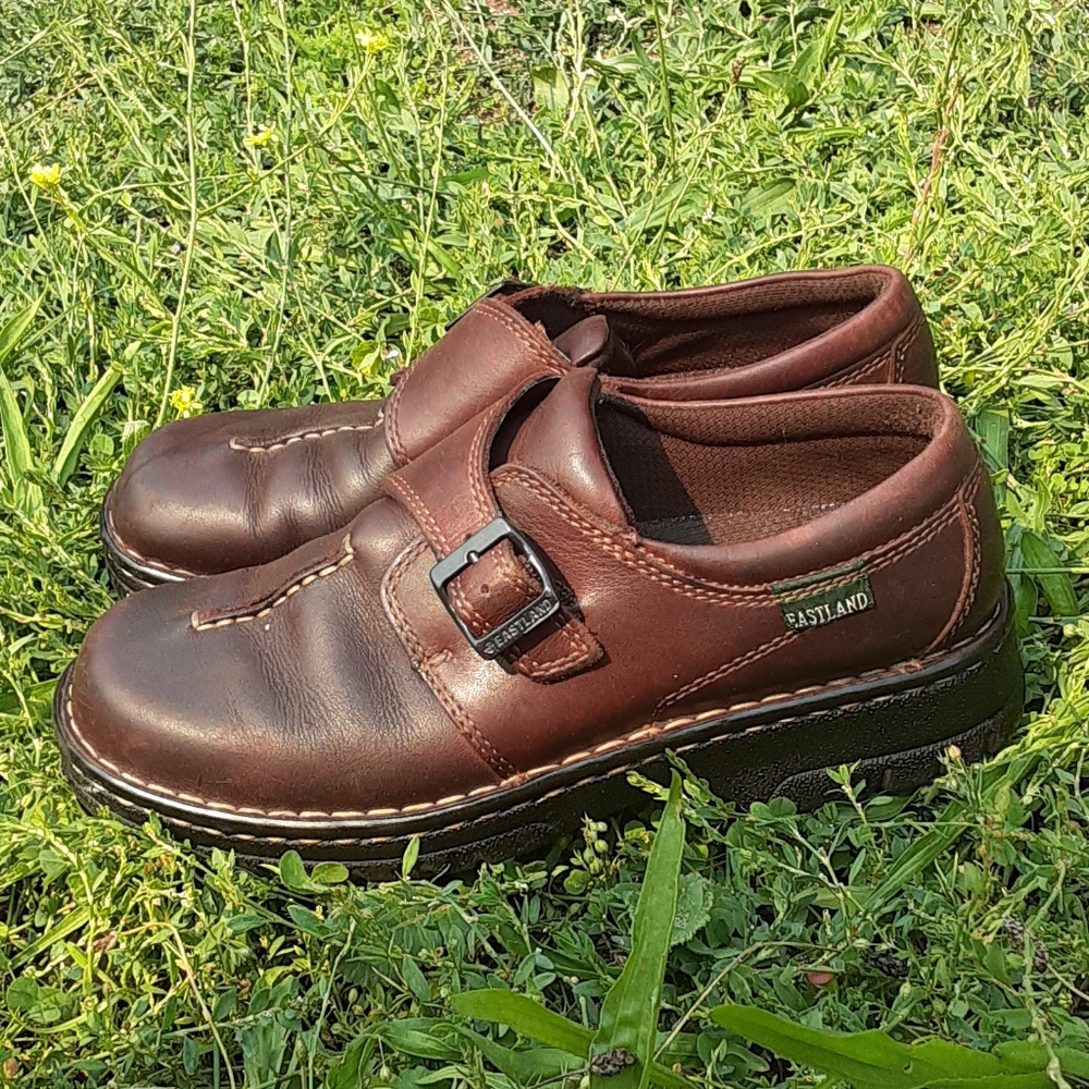 Genuine Leather Buckle Slide ons